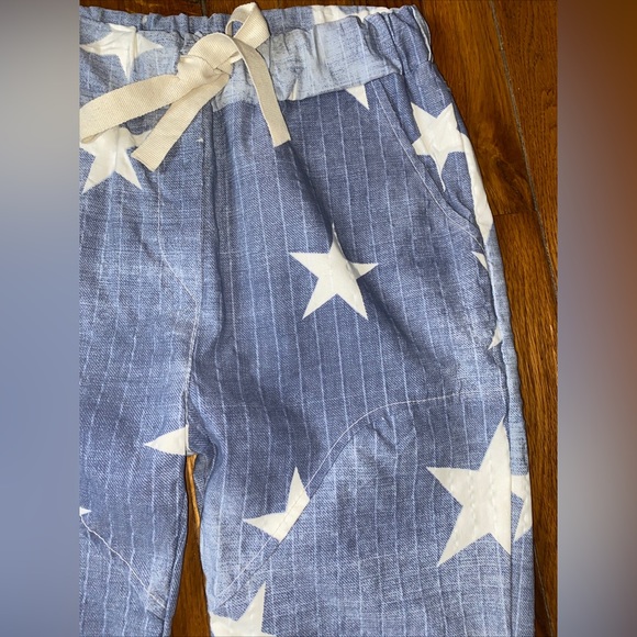 NWT Venti6 Italy Rare Blue White Stars Stripe Textured Skinny Thin Pants Size S - Picture 8 of 15